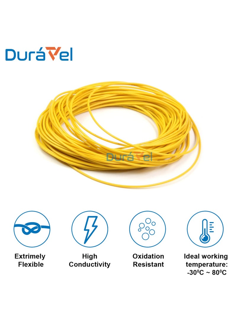 Duravel Duravel Copper Wire Conductor for Electrical Power Transmission (YELLOW 50 METER, 1.5MM)  - Image 4