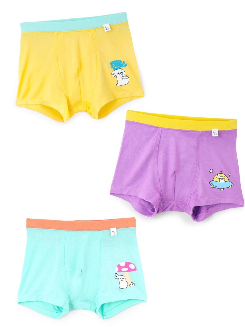 Superbottoms SuperSoft Underwear for Kids Boy Trunks (6-8Y) | 3X Softer Kids Underwear, 95% Bamboo 5% Elastane, Super Stretchy, Breathable, Gentle Elastics, No Scratchy Tags, Azo-free dyes | Pack of 3 - Image 1
