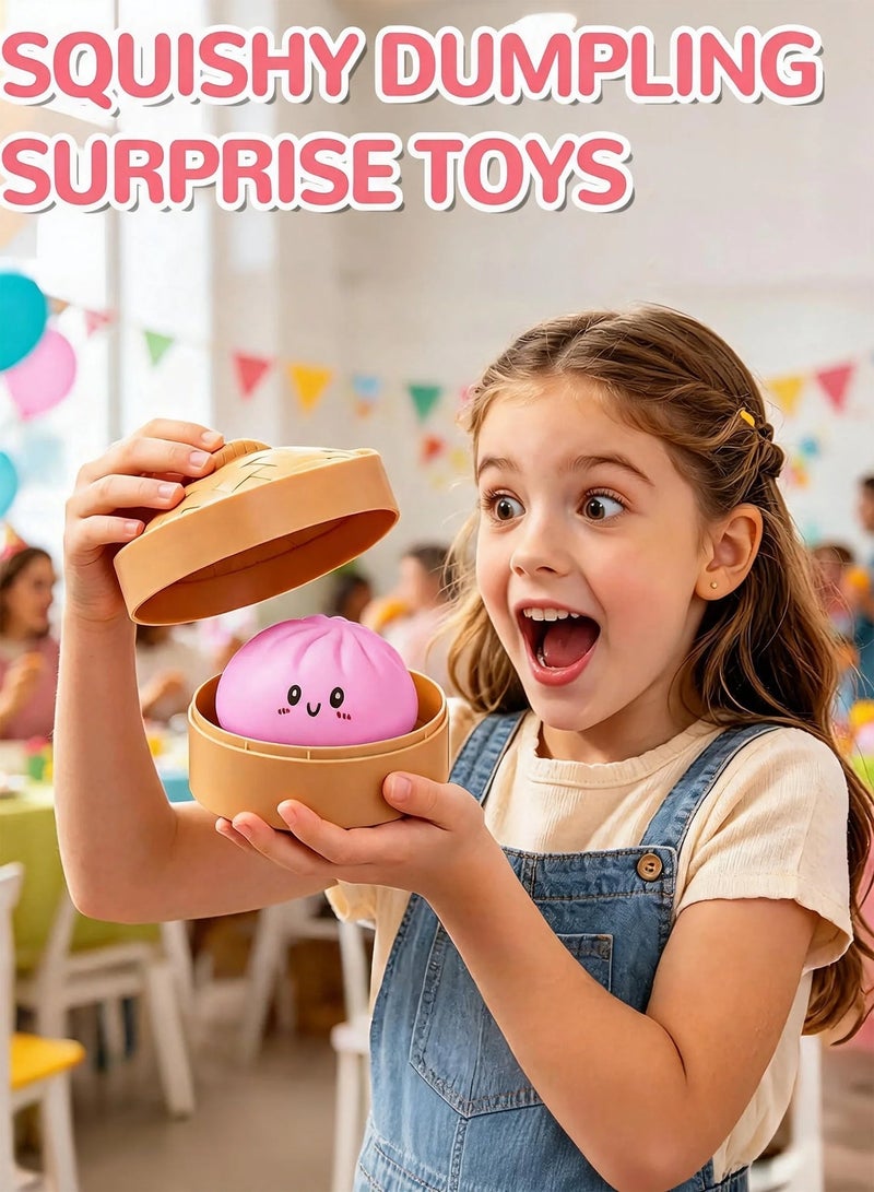Paka Rabbit 3PCS Glitter Dumpling Squishies with Box,Glitter Dumpling Mystery Box,Colorful Dumpling Stress Balls Fidget,Jumbo Squishy Toy with Steamer Box,Soft Squeeze , Colorful Fidget Sensory Toy. - Image 2