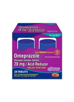 Ohm Omeprazole Tablets, Delayed-Release Tablets, 20mg Acid Reducer, 28 Tablets  - Image 1