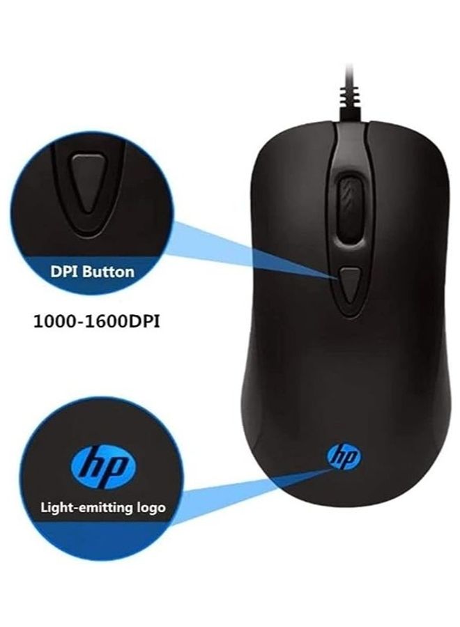 HP اتش بي لوحة مفاتيح وماوس العاب بلاستيك للكمبيوتر - موديل Km100 - Image 4
