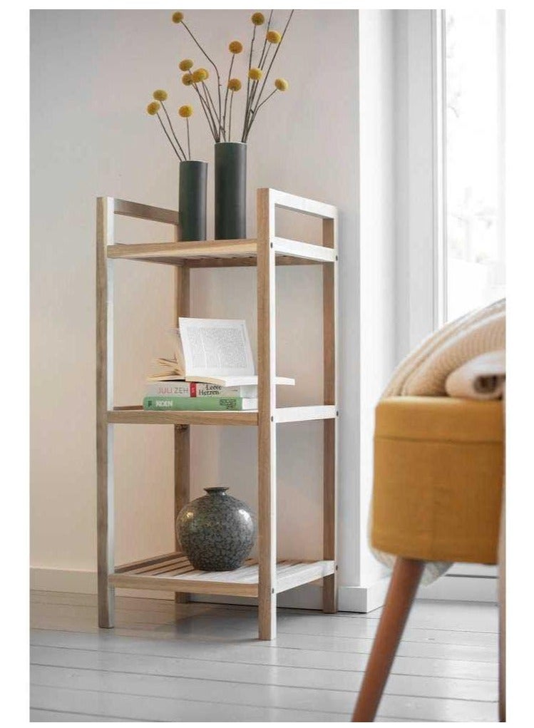 وحدة رفوف خشبية لغرفة المعيشة مكونة من 3 طبقات مصممة بشكل بسيط وانيق خصيصًا لديكور المنزل - Image 3