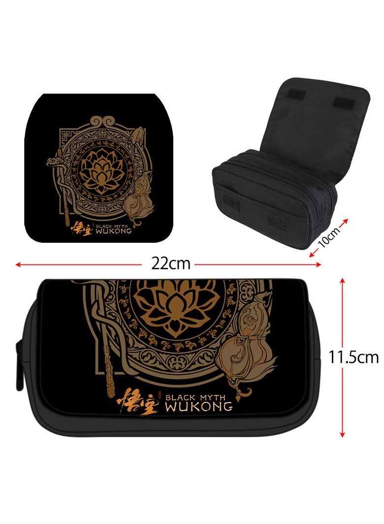 Black Myth: Wukong Game Pencil Bag Multifunctional Double Layer