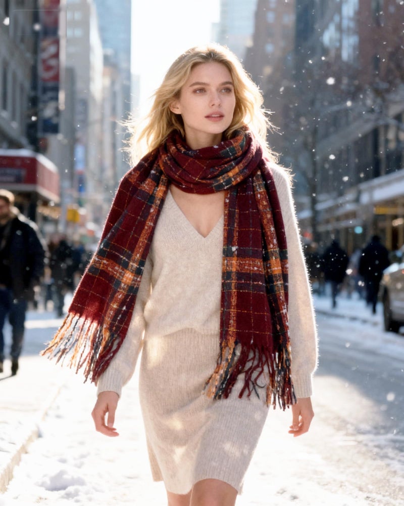 JOYPICKS Women's Long Knit Scarf Winter Chunky Scarfs Warm Big Wrap Thick Winter Fashion Scarves for Outdoor Men & Women - Image 5
