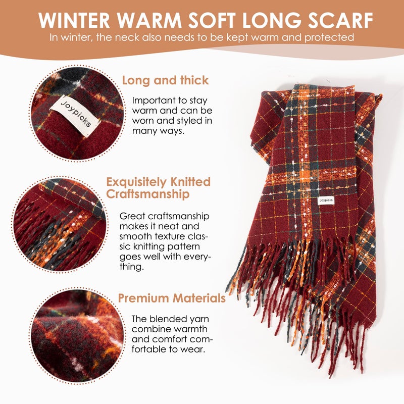 JOYPICKS Women's Long Knit Scarf Winter Chunky Scarfs Warm Big Wrap Thick Winter Fashion Scarves for Outdoor Men & Women - Image 3