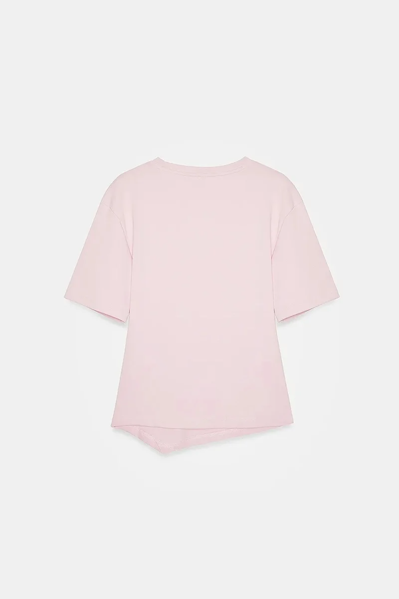 Dilvin Blush Pink DILVIN Women's Crew Neck Short-sleeve Jersey T-shirt for Women | Best Price UAE
