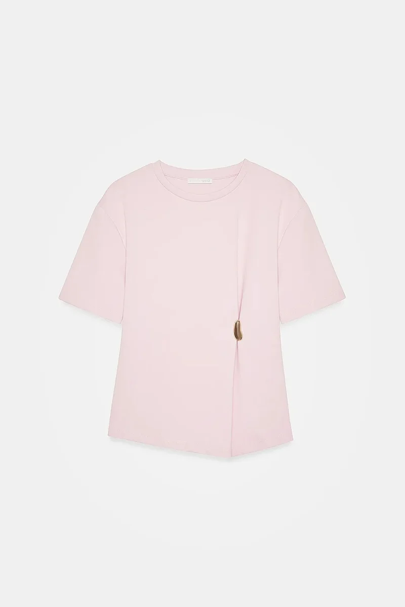 DILVIN Women's Crew Neck Short-sleeve Jersey T-shirt