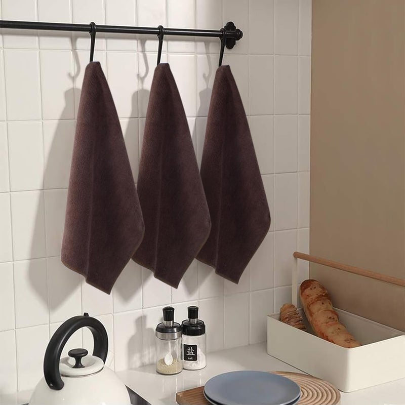 Sinland Absorbent Microfiber Dish Cloth Kitchen Streak Free Cleaning Cloth Dish Rags Lens Cloths 12 Inch X 12 Inch 12 pack Dark Brown - Image 5