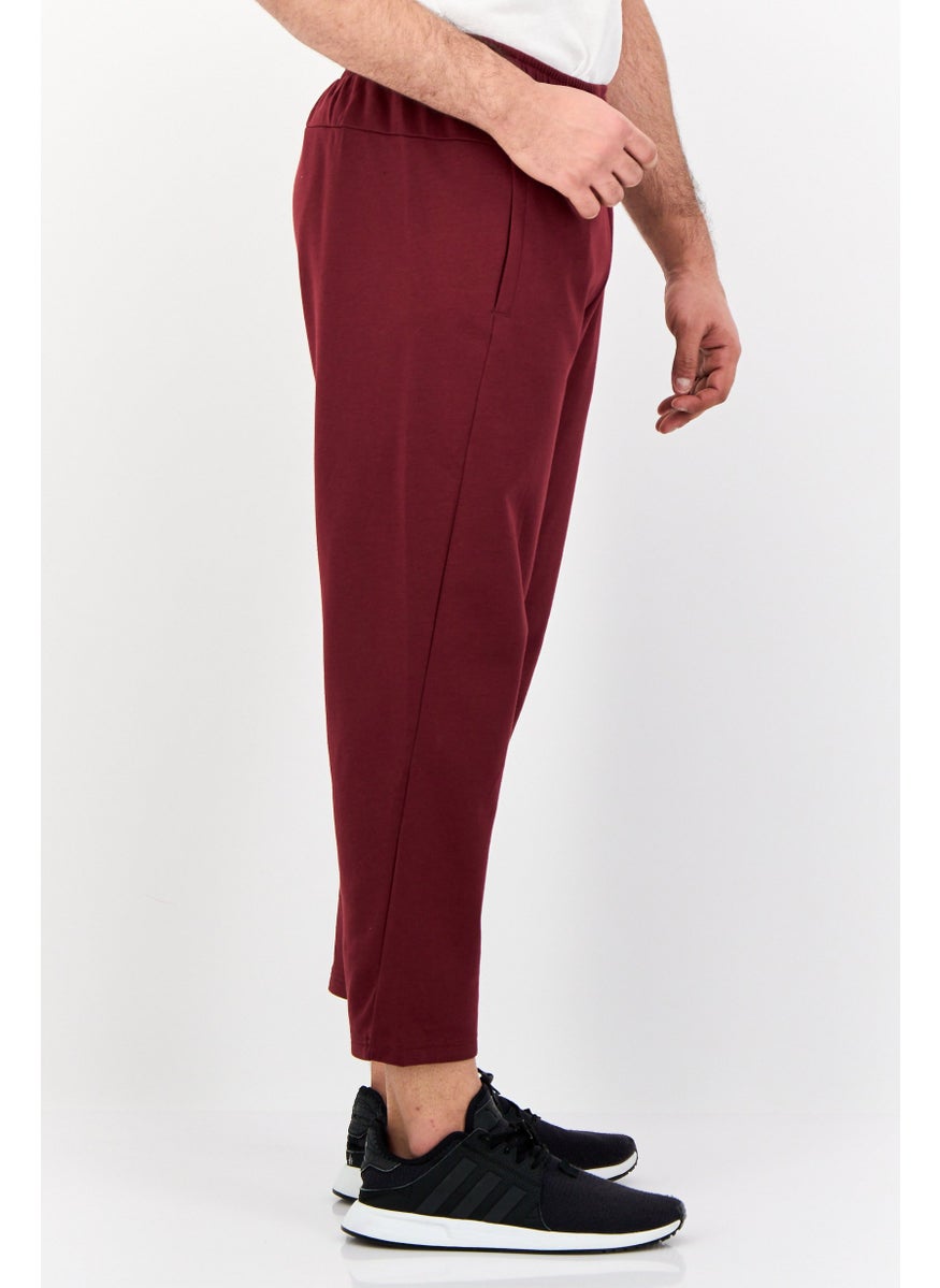 Adidas - Men Slim Fit Yoga Track Pants, Maroon - Image 1