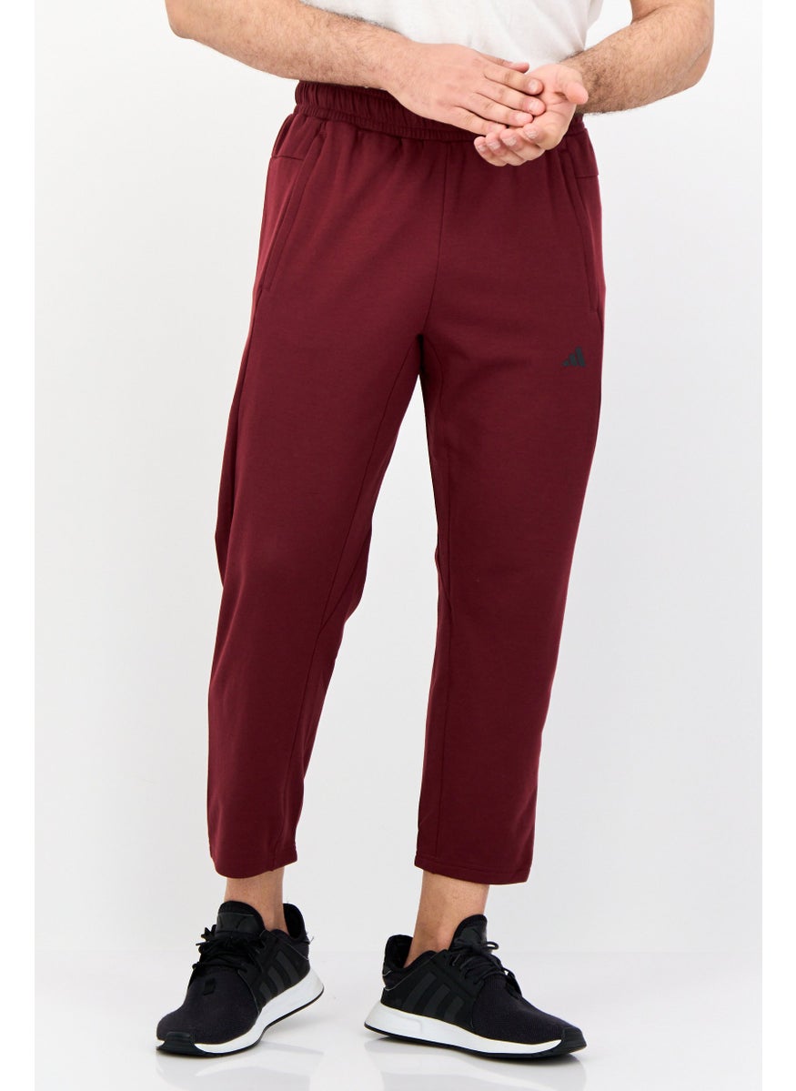 Adidas - Men Slim Fit Yoga Track Pants, Maroon - Image 1