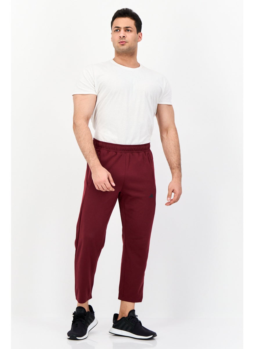 Adidas - Men Slim Fit Yoga Track Pants, Maroon - Image 1