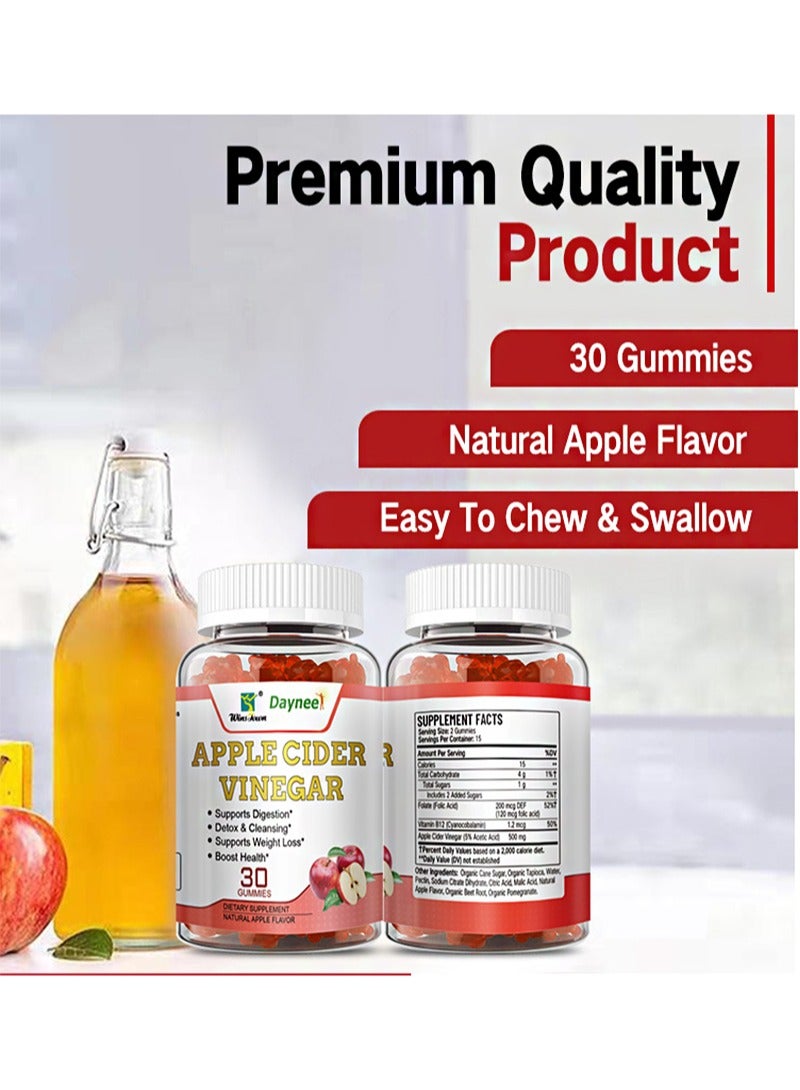 Wins Town 30 Gummies Apple Cider Vinegar，Supports Digestion，Detox & Cleansing，Supports Weight Loss，Boost Health  - Image 2