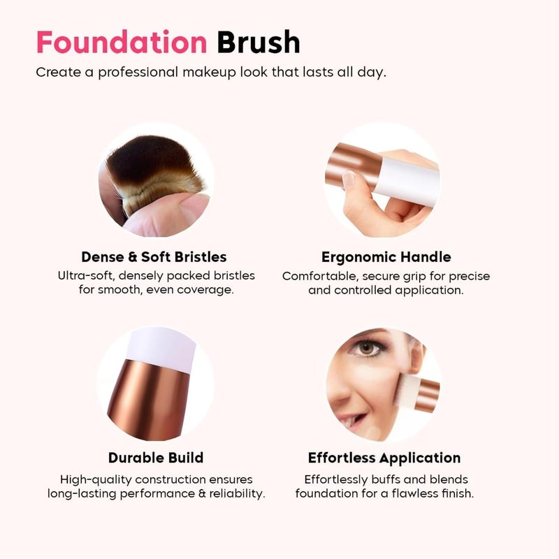 VISUAL ARREST VISUAL ARREST Premium Flat Top Kabuki Foundation Brush Professional Kabuki Luxury Makeup Brush for Girls Womens with Ergonomic Handle for Airbrushed Flawless Make Up Finish for All Foundation Types 1 PCS  - Image 5
