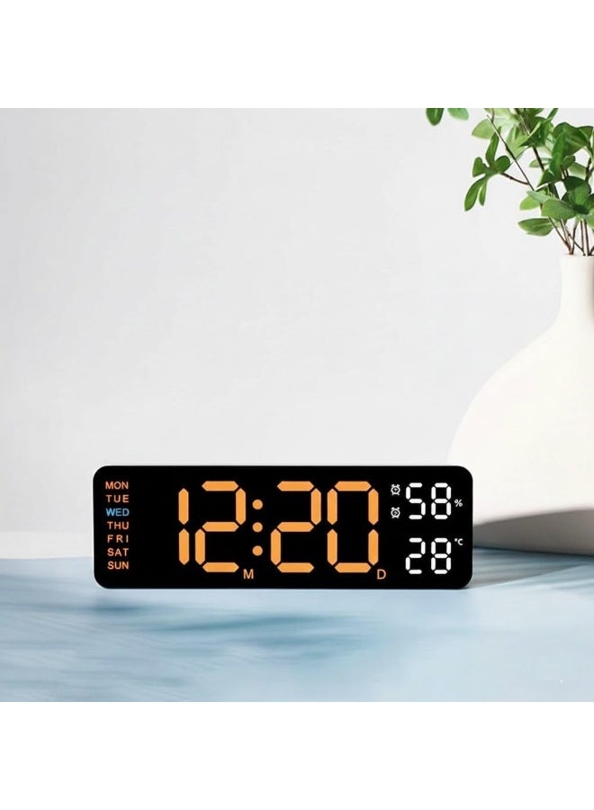LED Digital Clock Dual Alarm Clock with Auto Dimming – Bedroom Wall/Desk Clock – Temperature and Humidity Display – Clear Numbers for Seniors and Children - Image 2