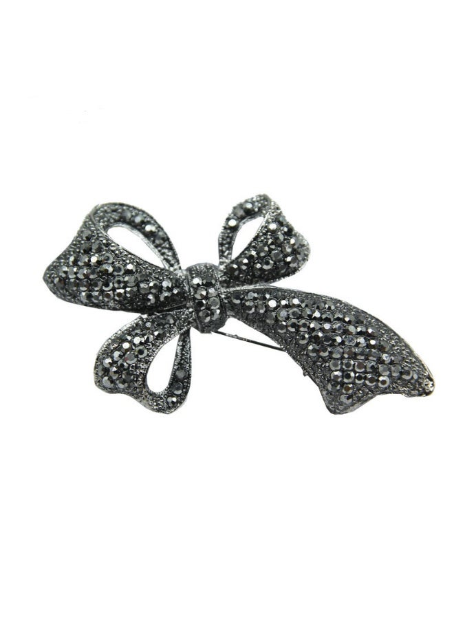 Mark Fairwhale Vintage Fhinestone Black Pearl Alloy Brooch