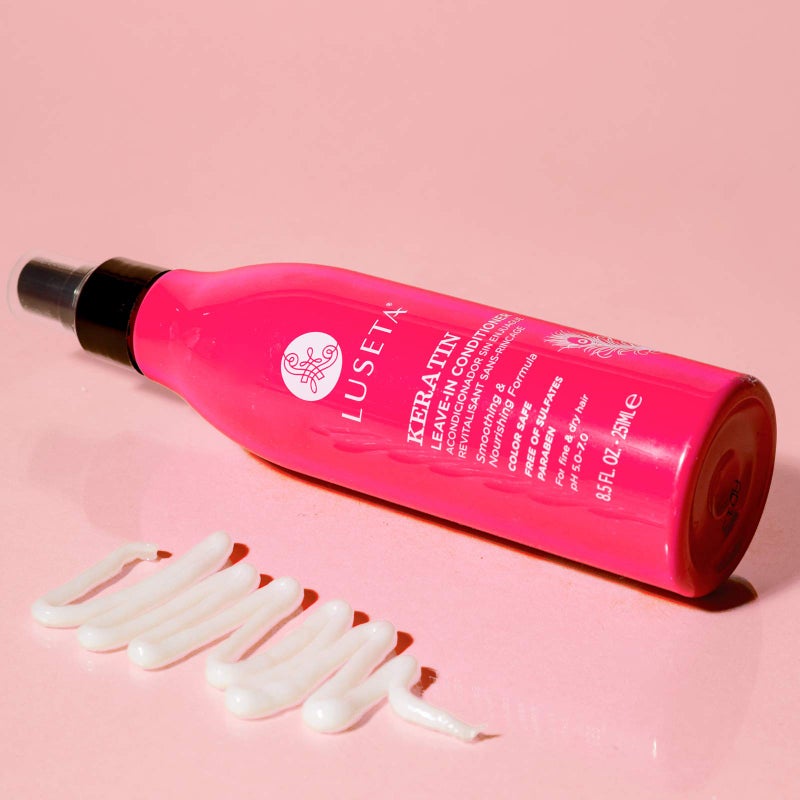 L LUSETA Luseta Keratin Leave in Conditioner, Anti Frizz Conditioning for Curly Hair,Detangling Strengthening Smoothing Moisturizing Repair Treatment for Dry Damaged Hair,Sulfate Free Color Safe, 8.5Fl Oz - Image 3