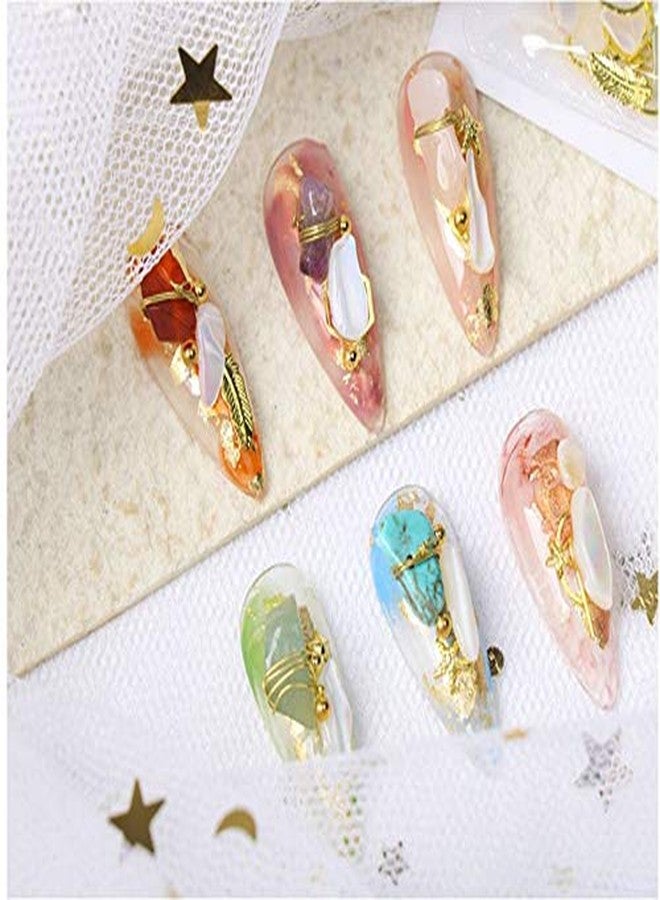 XICHEN Big Mix Sizes Nail Art Decoration Stone Nail Art Jewelry Crystal Stone Nail Decoration Stone 3D Nail Art Shell Piece -with Professional Tweezers (Amethyst) - Image 4