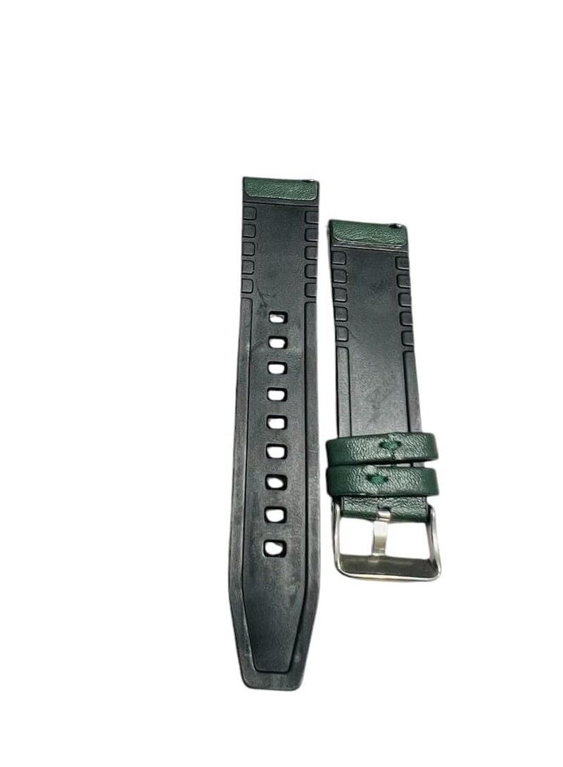 22mm  Leather Silicon Strap Compatible with 22 mm Strap for Compatible with Xiaomi Redmi Watch 5 Active/Redmi Watch 5 Lite, - (Only Strap) Smart Band Bracelet Straps... Green Silver Buckle - Image 2