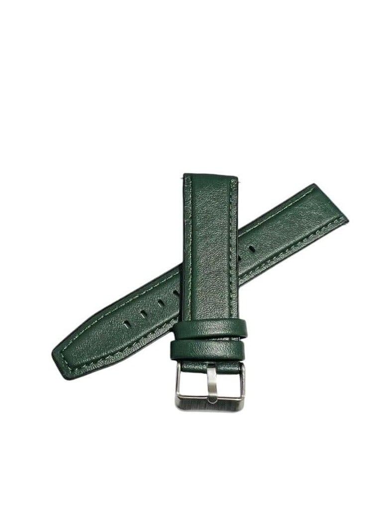 22mm  Leather Silicon Strap Compatible with 22 mm Strap for Compatible with Xiaomi Redmi Watch 5 Active/Redmi Watch 5 Lite, - (Only Strap) Smart Band Bracelet Straps... Green Silver Buckle - Image 1