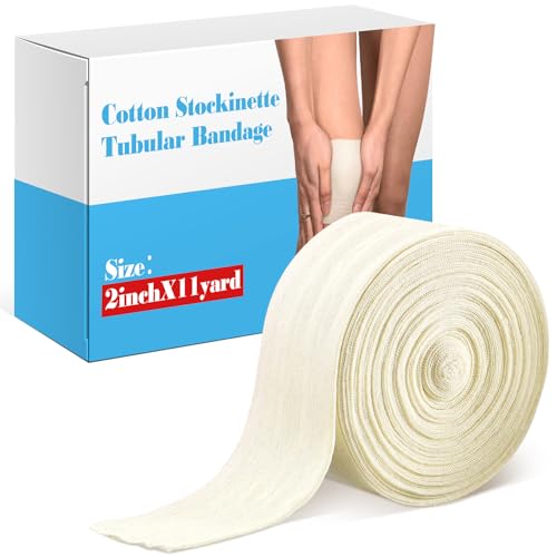 Economy Cotton Stockinette Tubular Bandage Comfortable Arm Leg Knee PreWrap for PreSplinting or Casting Fabrication Tubular Arm Stocking Tube Bandage 2 Inch x 11 Yard