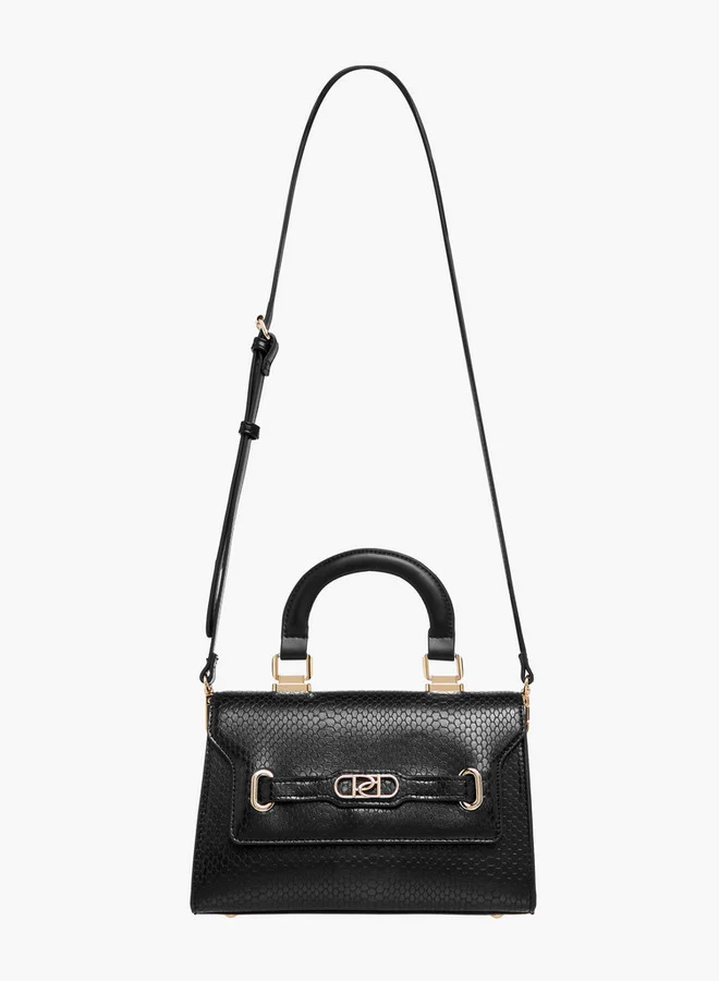 Paprika Textured Crossbody Bag with Adjustable Strap and Flap Closure