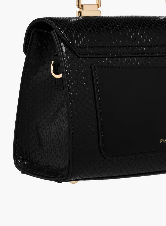 Paprika Textured Crossbody Bag with Adjustable Strap and Flap Closure