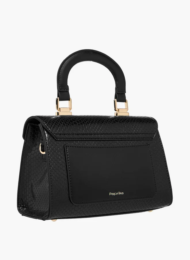 Paprika Textured Crossbody Bag with Adjustable Strap and Flap Closure