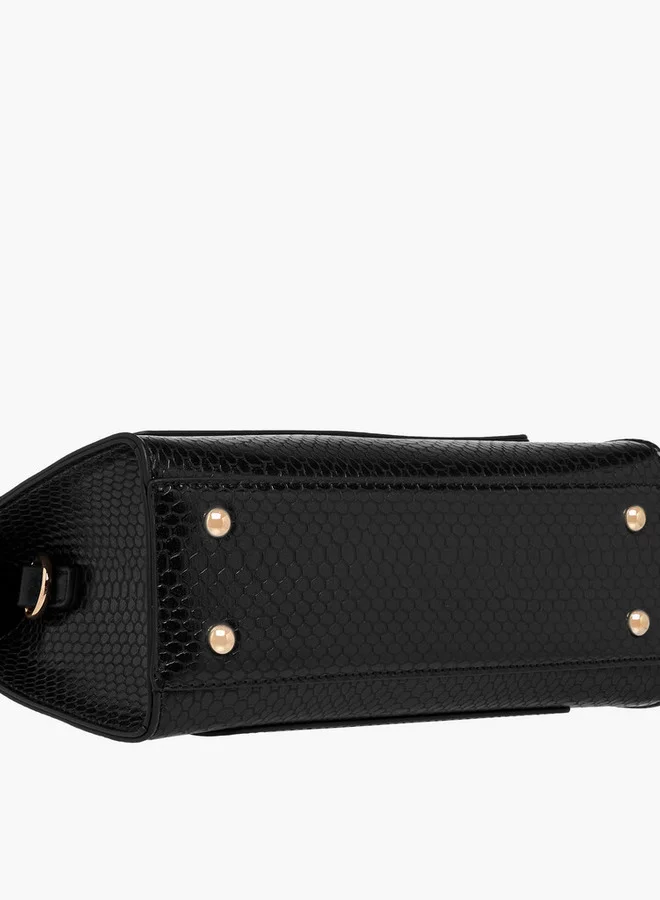 Paprika Textured Crossbody Bag with Adjustable Strap and Flap Closure
