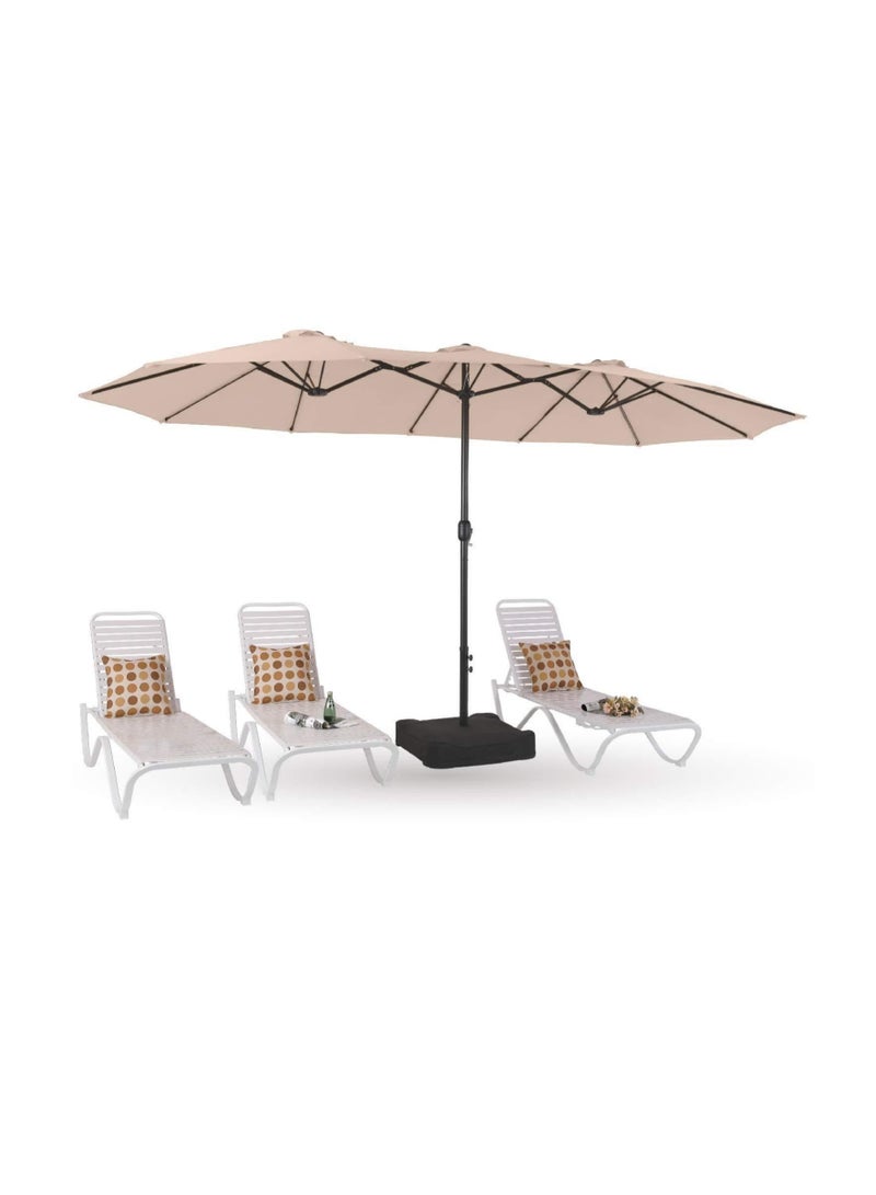 Cool Baby COOLBABY for Patio Beach 15' Double Top Extra Large Parasol with Crank Includes Base  - Image 1