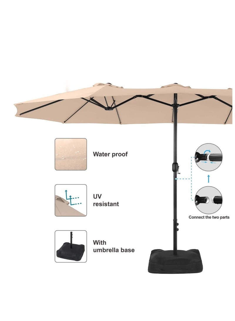 Cool Baby COOLBABY for Patio Beach 15' Double Top Extra Large Parasol with Crank Includes Base  - Image 4