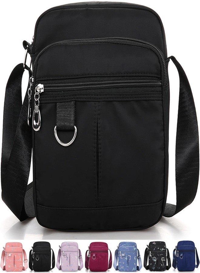 CAAORDKSO Small Messenger Bag for Women,Mini Crossbody Bag Shoulder Bag for Men, Small Messenger Satchel Bag 7.5 x 8.7 x 3 in (Dark Black) - Image 1