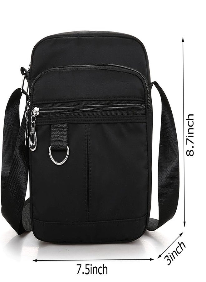 CAAORDKSO Small Messenger Bag for Women,Mini Crossbody Bag Shoulder Bag for Men, Small Messenger Satchel Bag 7.5 x 8.7 x 3 in (Dark Black) - Image 3