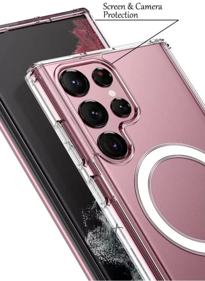 Houmt Houmt Magnetic Clear Case Cover Compatible with Samsung Galaxy S22 Ultra, Slim Bumper MagSafe Case Cover Compatible with Card Wallet & Wireless Charger, Screen & Camera S22 Ultra Case 5g  - Image 2