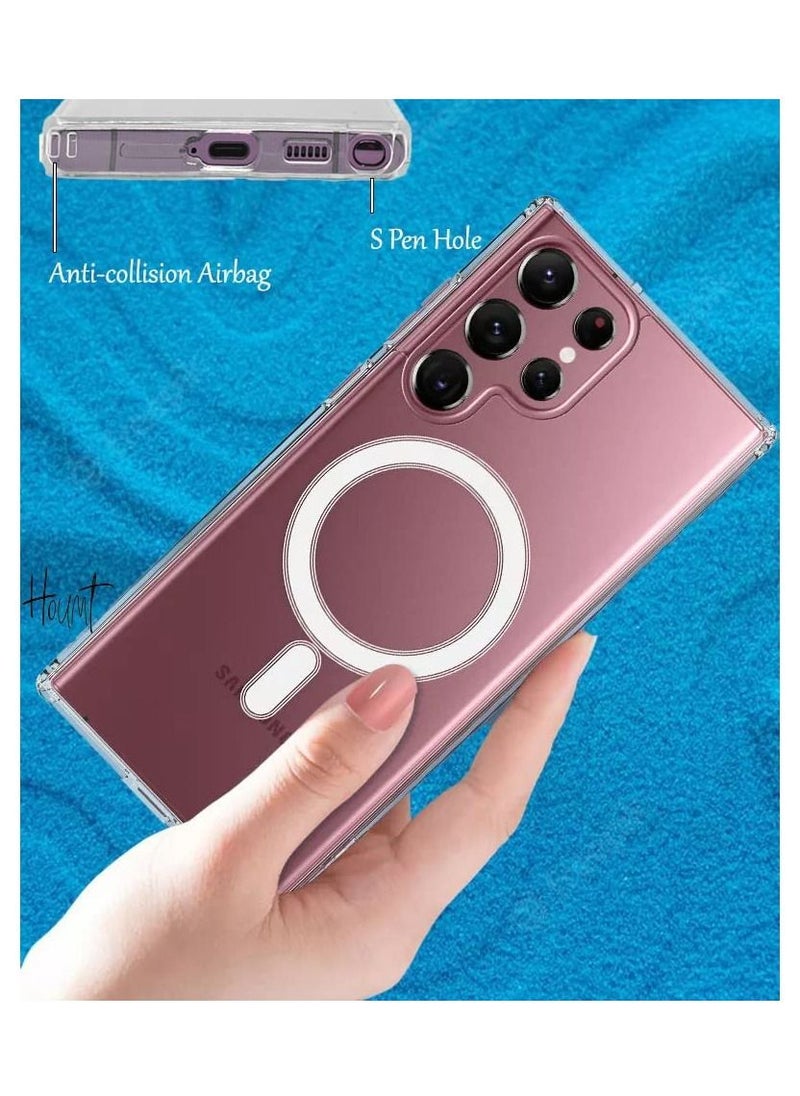 Houmt Houmt Magnetic Clear Case Cover Compatible with Samsung Galaxy S22 Ultra, Slim Bumper MagSafe Case Cover Compatible with Card Wallet & Wireless Charger, Screen & Camera S22 Ultra Case 5g  - Image 3