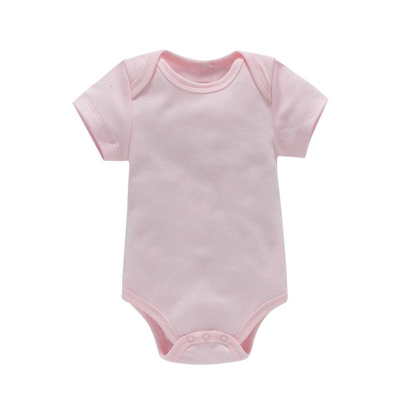 Wai Mao Baby Solid Color Bodysuit 0-1 Years Newborn Cotton Romper, Customizable Print & Logo, Summer - Image 1