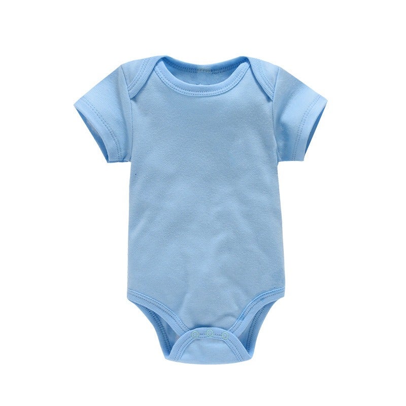 Wai Mao Baby Solid Color Bodysuit 0-1 Years Newborn Cotton Romper, Customizable Print & Logo, Summer - Image 4
