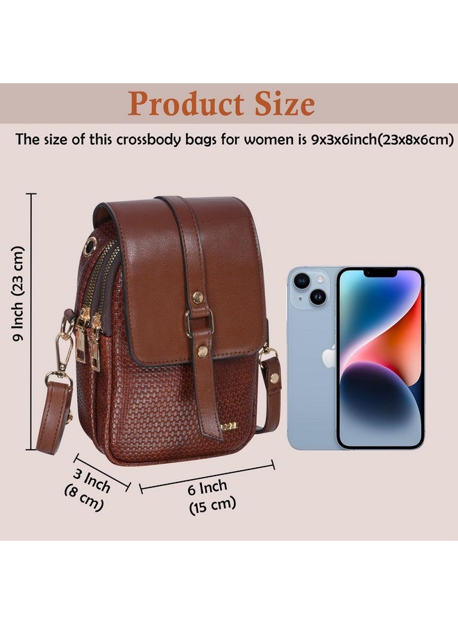 LEEZEL Solid Jute Texture Women's Hand Bag Vegan Leather Flap Sling Bag (Brown) - Image 4