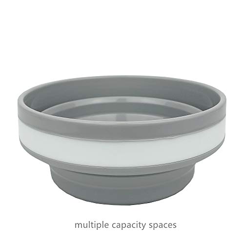 CARTINTS Silicone Collapsible Food Storage Containers with Lids Collapsible Containers Ideal for Travel and Camping, Hiking,32oz/950ml (Grey) - Image 3