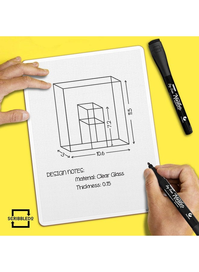 Scribbledo 36 Pack Dry Erase Markers Black Fine Tip Whiteboard Markers With Eraser Cap Thin Low Odor Skinny White Board Markers For Kids Adults Students Teachers Home School & Office - Image 2