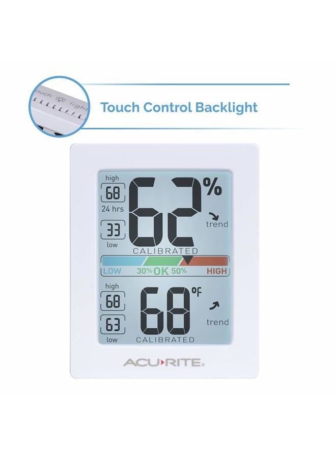 Acurite Pro Humidity Meter & Thermometer with Touch Activated Backlight, White - Image 2