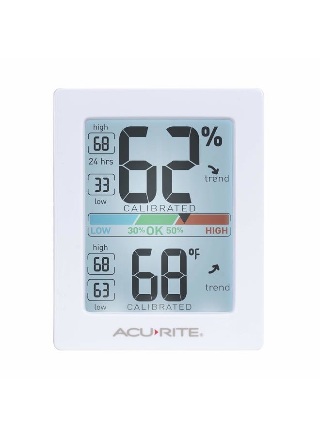 Acurite Pro Humidity Meter & Thermometer with Touch Activated Backlight, White - Image 1