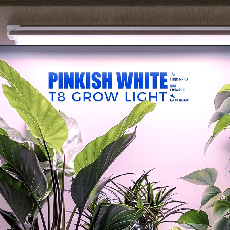 Barrina LED Grow Lights, Full Spectrum, 180W(6 x 30W, 1000W Equivalent), 3ft Grow Light Strips, T8 Grow Light Bulbs, Plant Lights for Indoor Plants, Greenhouse, Pinkish White, Linkable Design, 6-Pack - Image 2
