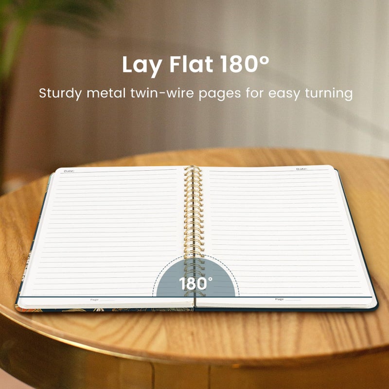 Taja Lined Spiral Journal Notebook for Women, A5 Cute College Ruled Hardcover Notebook for Work & Note Taking, Pretty Journal for Writing, 140 Pages, Citrus Bloom - Image 4