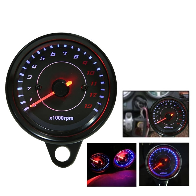 Motorcycle Tachometer 12V DC Electronic LED Backlight Gauge - Shockproof Aluminum Housing with High Sensitivity for Honda Suzuki Yamaha - Image 2
