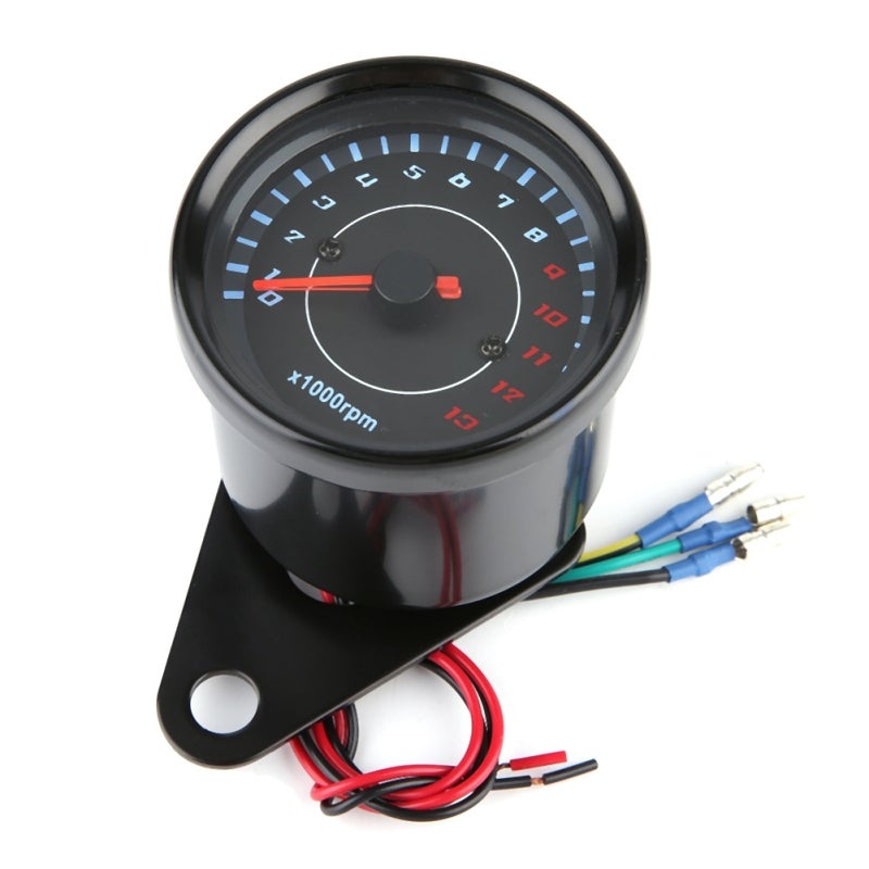 Motorcycle Tachometer 12V DC Electronic LED Backlight Gauge - Shockproof Aluminum Housing with High Sensitivity for Honda Suzuki Yamaha - Image 1