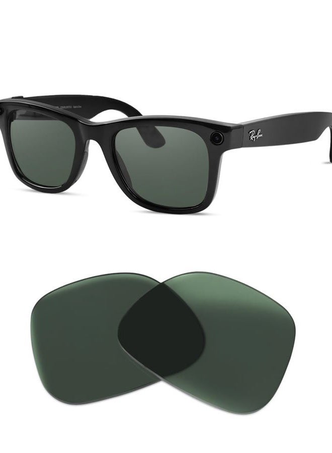 BandSmith Replacement Polarized Lenses for Ray-Ban Meta Wayfarer RW4008 & Gen 2 RW4012 Large (53-22), Smart Glasses Lenses Men Women, Polarized Green, 53 millimeters - Image 1