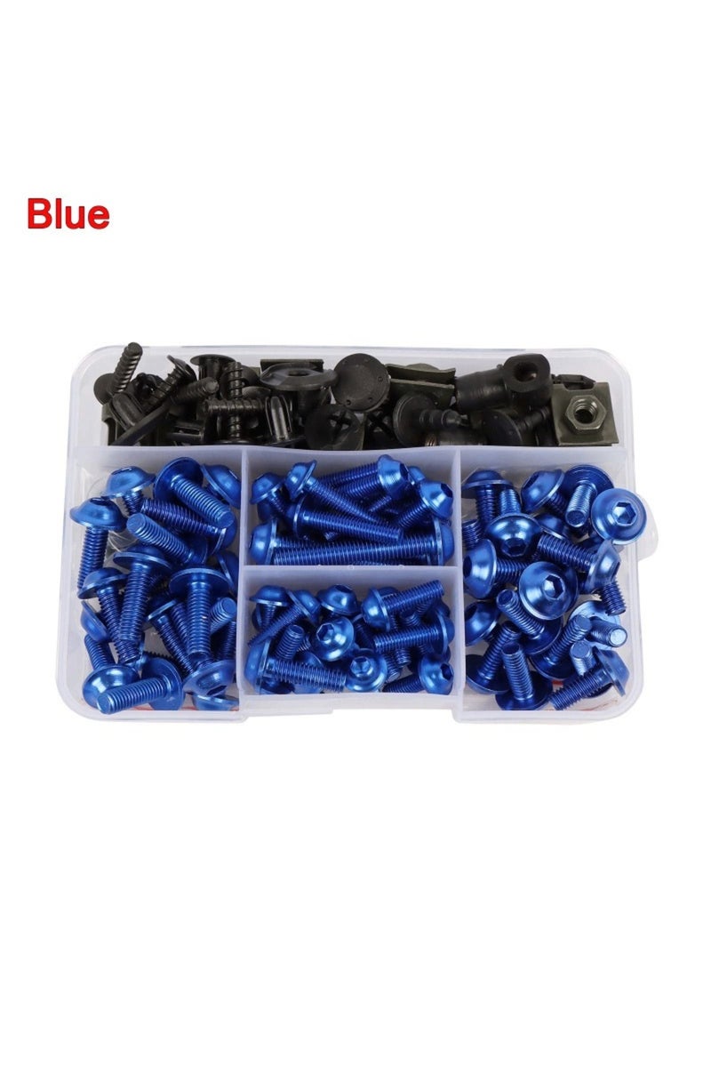 إيروريكس طقم براغي تثبيت الهيكل الخارجي، أزرق اللون، 195 قطعة، مناسب لدراجات سوزوكي GSXR600، GSXR1000، هايابوسا، GSX1300R، GSX600F، GSX750F، SV