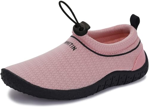 WHITIN Water Shoes for Big Kids Quick Dry Aqua Minimalist Barefoot Socks Size 3 Girls Comfy Beach Swimming Pool Lake Yoga Sport Kayak Sand Sneaker Pink 34 - Image 1
