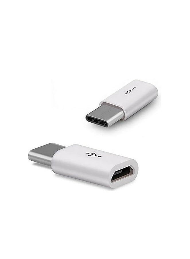 Micro USB Female to USB Type-C Male Adapter – 3cm, White  - Image 5