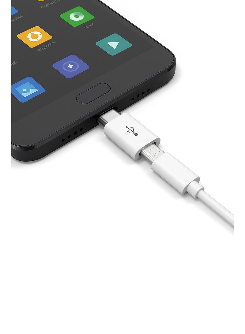 Micro USB Female to USB Type-C Male Adapter – 3cm, White  - Image 3